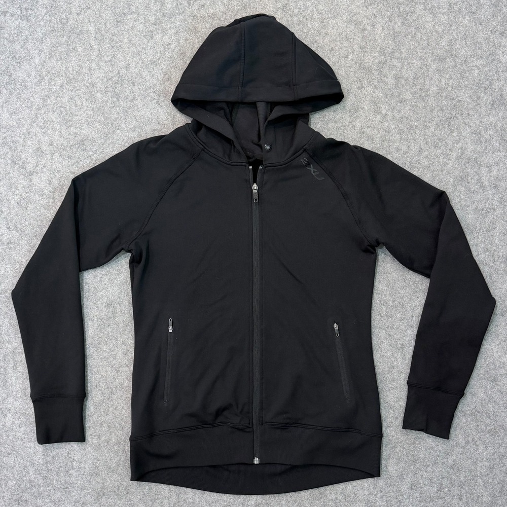 2XU Black Trasit Full Zip-Up Lightweight Hoodie Sweatshirt Women's Size Medium